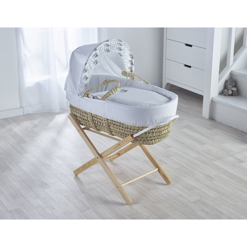 Print Cotton Blend Moses Basket Bedding Set