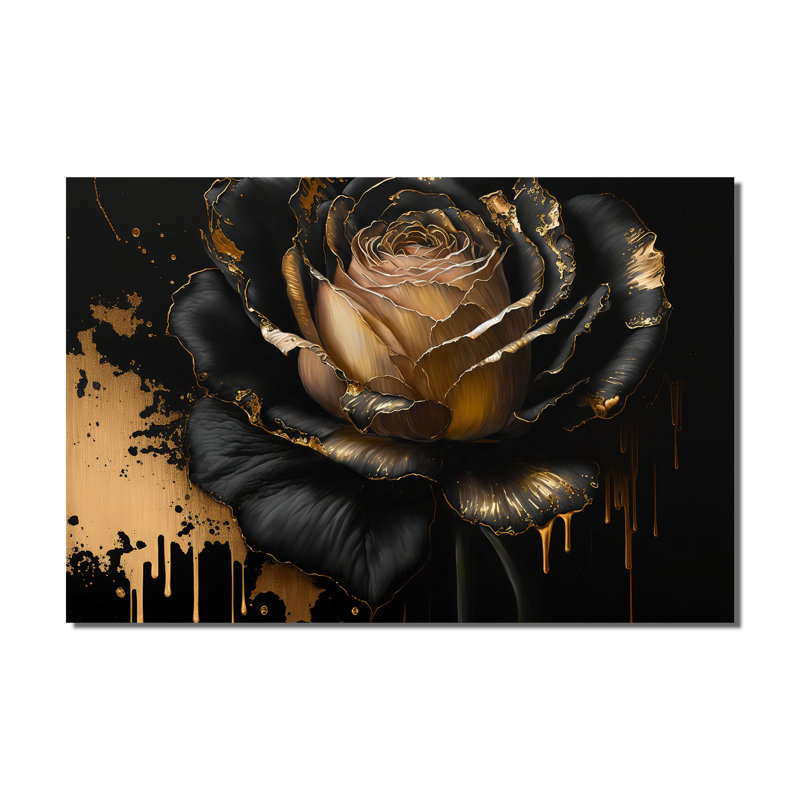Noir et rose doré II - Art mural rose