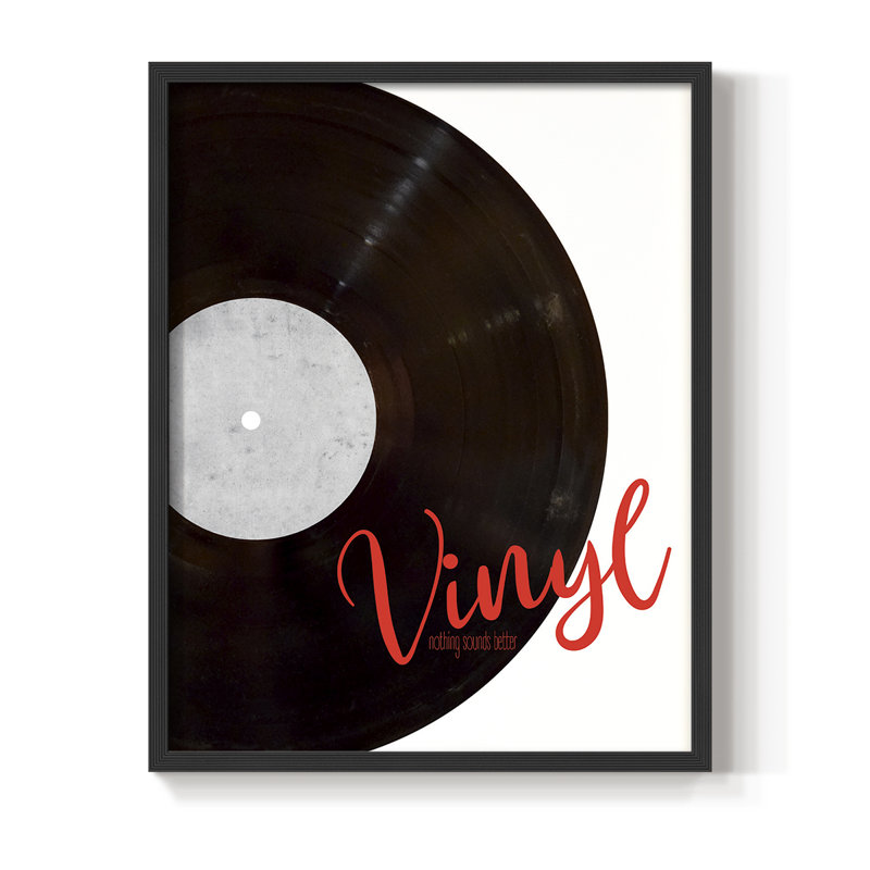 Impression sur vinyle encadrée - bois massif, H 14 po x l 11 po, Cadre simple noir