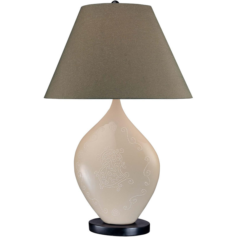 Annemore Lavery Ambience 1-Light Table Lamp - Elegant Cream Finish for Modern Sophistication