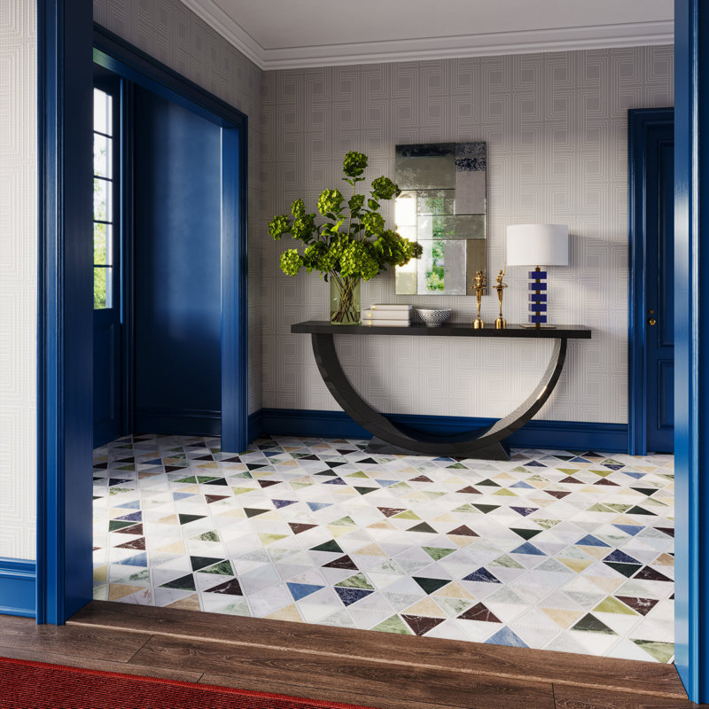 Valerie 6" Triangle Polished Marble Mosaic Tile