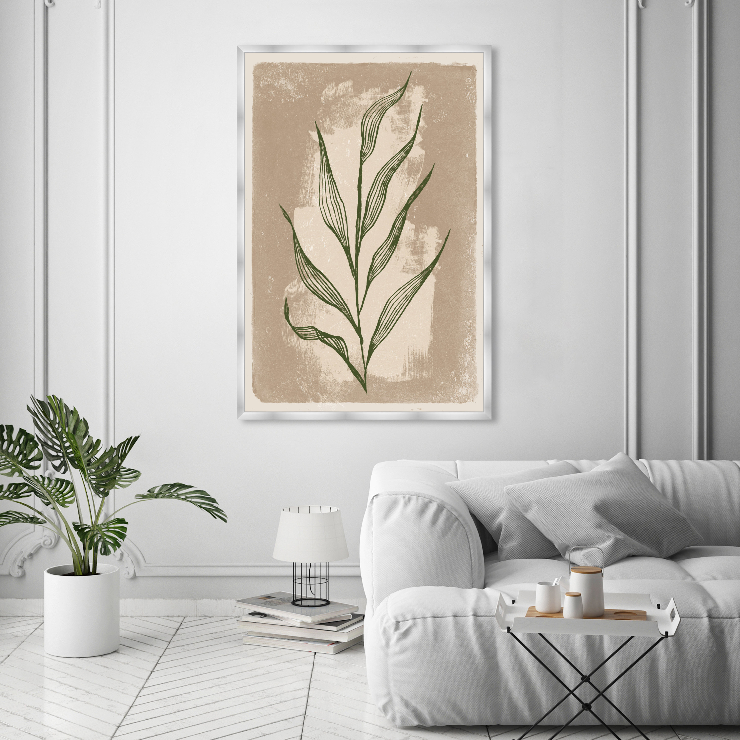 https://assets.wfcdn.com/im/82642187/compr-r85/2077/207749019/illustrated-leaves-boho-minimal-plant-illustrated-leaves-boho-minimal-plant-rustic-green-framed-on-paper-by-oliver-gal-print.jpg