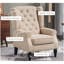 Chaise longue capitonnée à boutons, beige