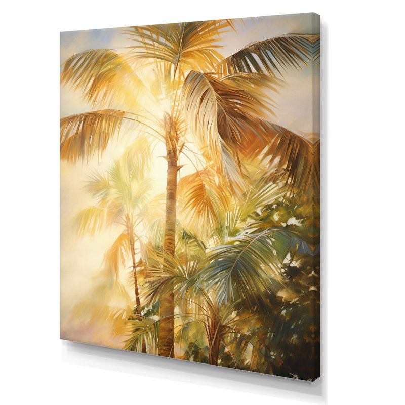 Bayboro Palm Trees Romantic Impression II, reproduction d'art sur toile, H 32 po x l 24 po x P 1 po, Toile tendue