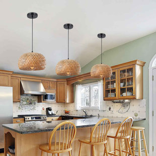 Kitchen Island Farmhouse Hanging Light Fixture, Medium Black Bowl Pendant Light  Lamp, Dome Pendant Light, Brentwood 