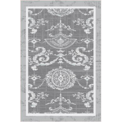 Tapis luxueux en velours 5,9 x 9,2 pieds | Tissu 100% velours, semelle 100% coton, hauteur des poils de 0,4 po | Antibactérien, antidérapant, lavable à la machine | Impression numérique 3D élégante pour le décor du salon et de la chambre à coucher