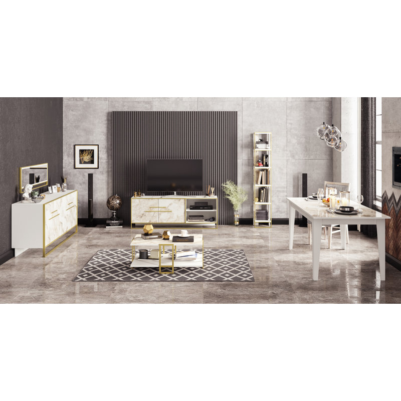 Polka 178.5cm H x 32.2cm W Stainless Steel Standard Bookcase, White