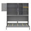 Lit escamotable simple de taille simple avec armoire murale, supports, lit pliant peu encombrant avec éclairage et ports USB-1203774771