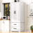 Farmhouse Kitchen Pantry Cabinet With 2 Drawers, Freestanding Cabinet With Shelves For Kitchen, Dining Room, Living Room-1240888286