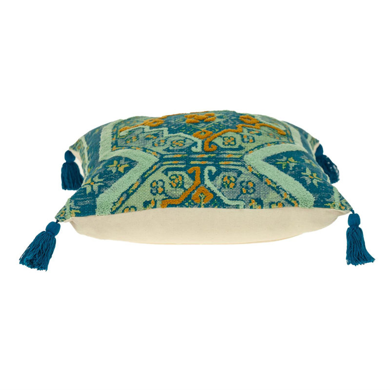 Parkland Collection Lotus Transitional Teal Throw Pillow