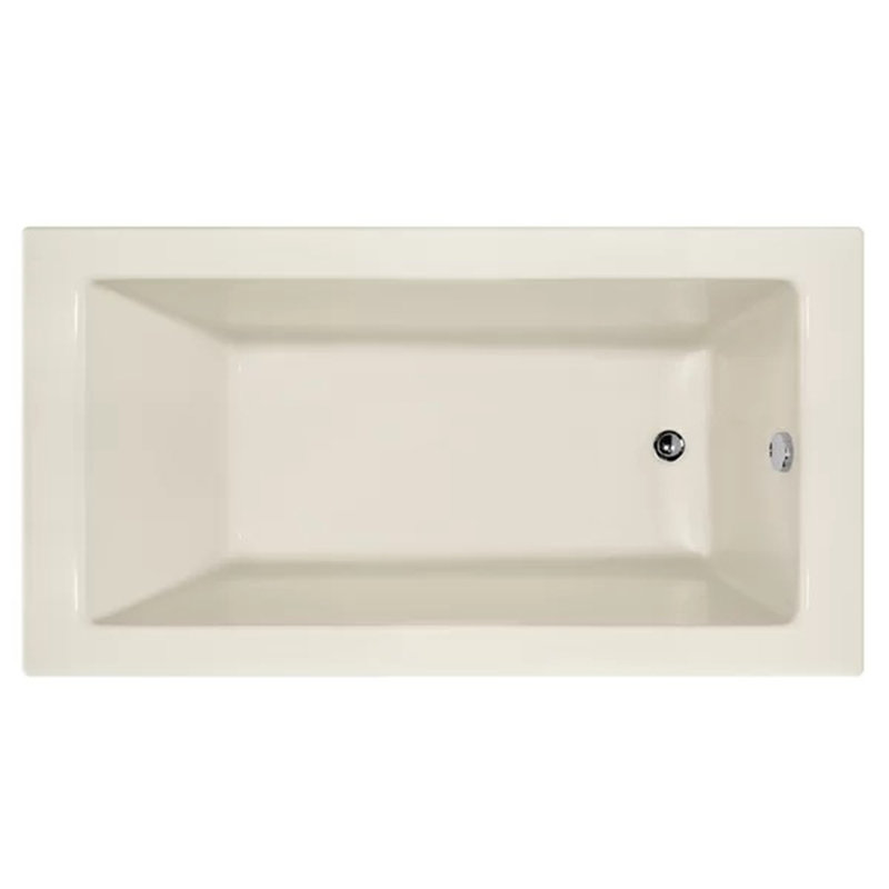 Sydney 60'' L Alcove Soaking Bathtub, Biscuit, Right, White