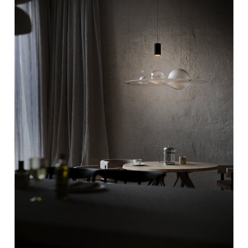Gravity Well Chandelier, Satin White