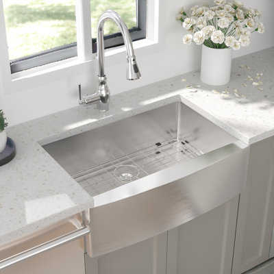 30'' L Farmhouse / Apron Single Bowl Stainless Steel Kitchen Sink