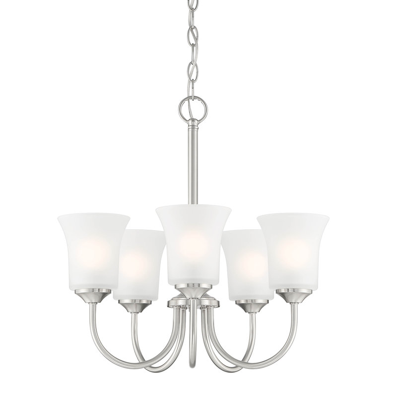 Lustre 5 lumières Jhurilal, Nickel brossé