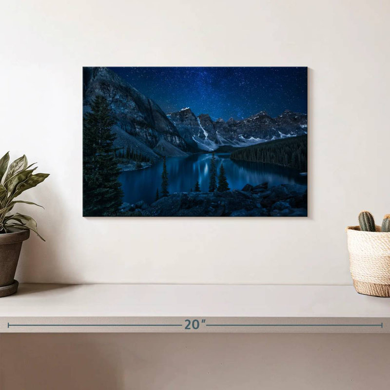 Lac Alaine Moraine la nuit, H 8 po x l 12 po