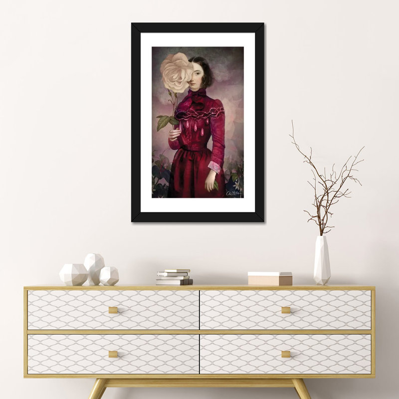 «The Intriguer» par Catrin Welz-Stein - reproduction, Blanc, Papier encadré noir, H 24 po x l 16 po x P 1 po