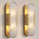 Zaheda Dimmable LED solid brass Wall Mounted Sconce with Alabaster Shade