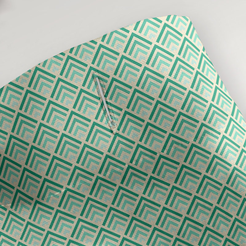 Rideau de douche simple à rayures katelyn elizabeth geometric dégradé, Jaune / Vert / Blanc