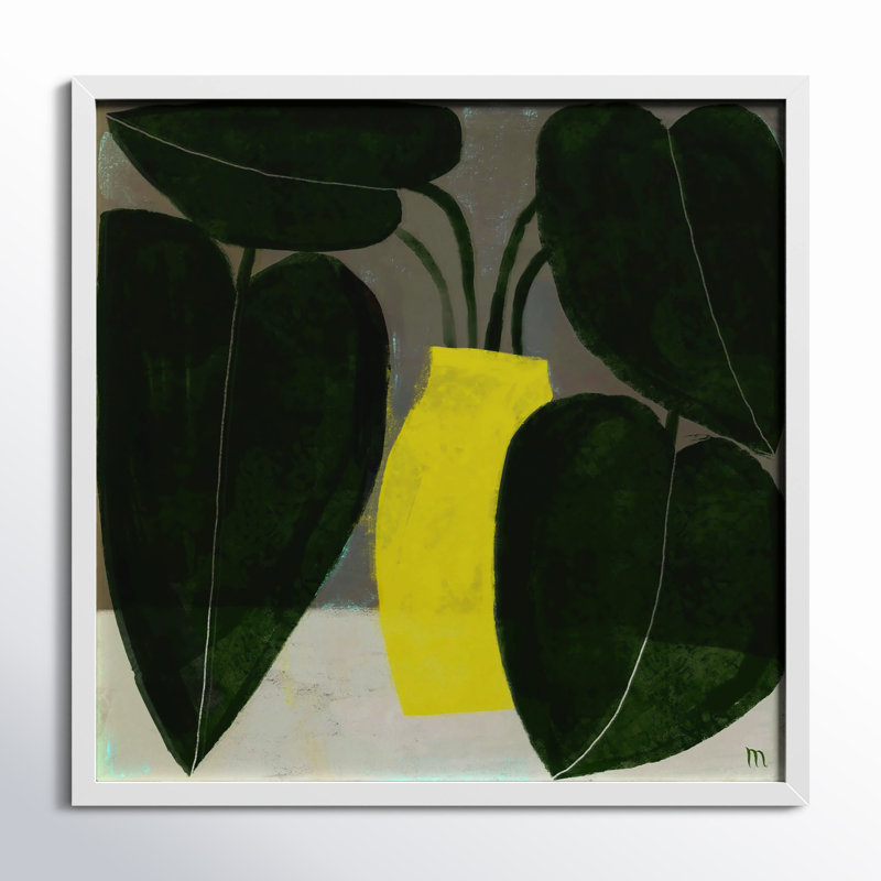 Plant #7 Painting by StudioM, 44" H x 44" W, White