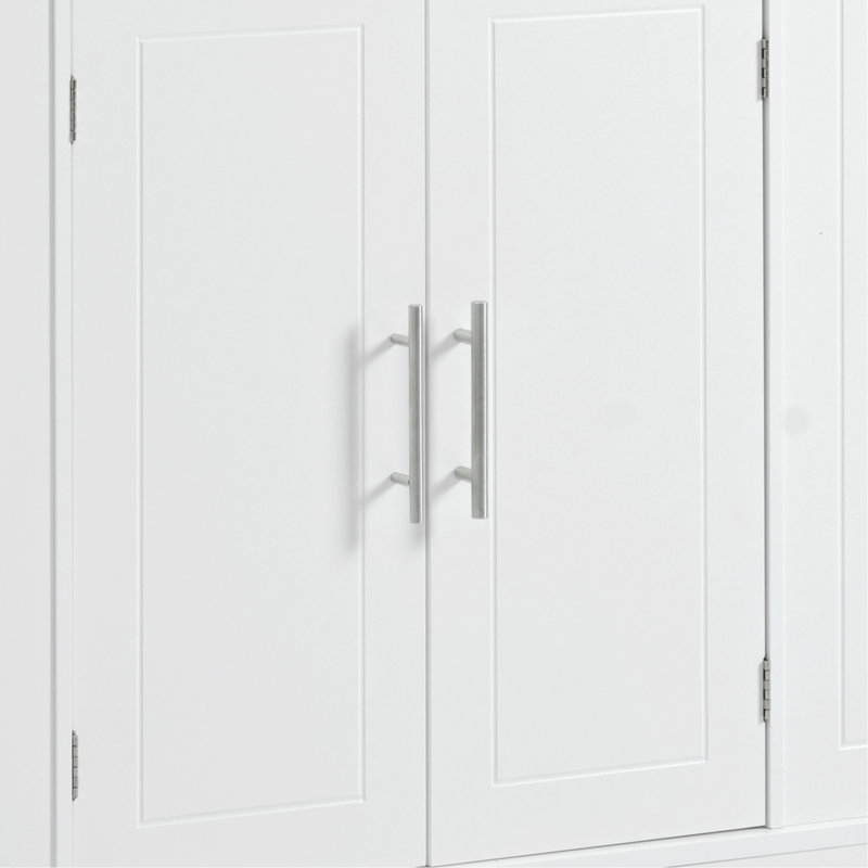 Versatile Fluted Kitchen Island With Advanced Storage And Functionality, White/Brown