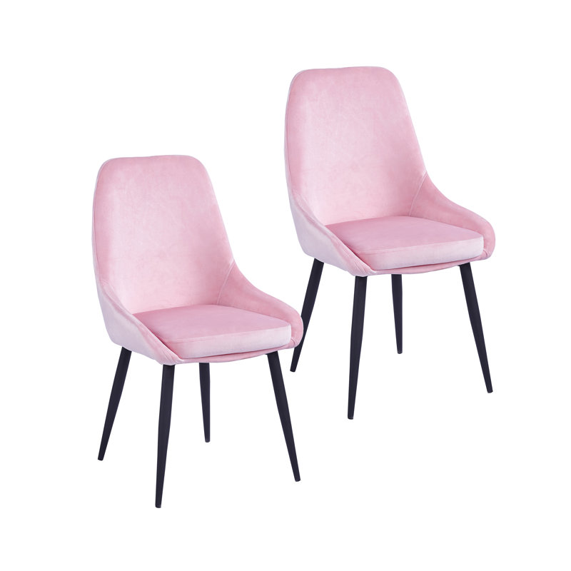 46cm H Velvet Upholstered Side Chair, Pink