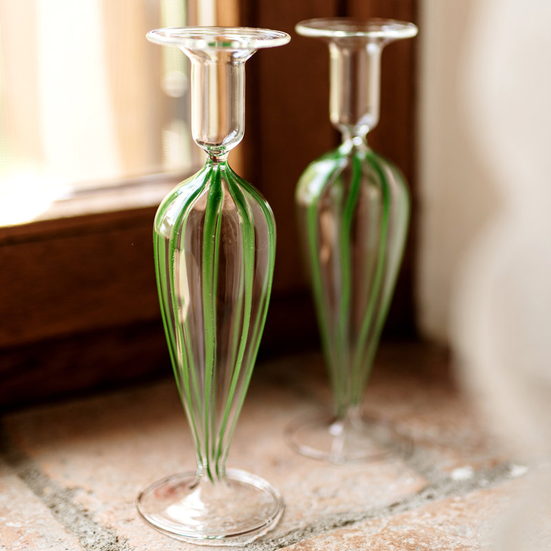 Nuovo Candlestick, Blue/Clear