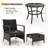 Ensemble de 5 chaises d'extérieur en rotin avec table basse et plateau en verre-2002893985