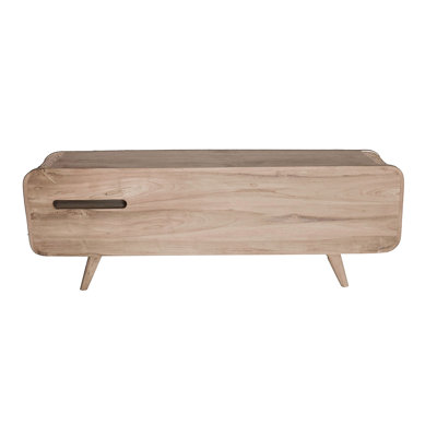 Élégante armoire avec panneaux média modernes en bois brun 59,1 x 15,2 x 19,7 po