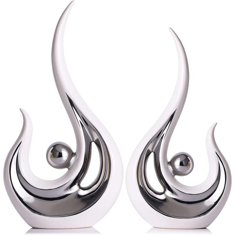 2-pack Modern Abstract Ceramic Sculptures