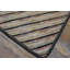 Cream Antique American Folk Art Diagonal Chevron Stripes Small Hooked Rug