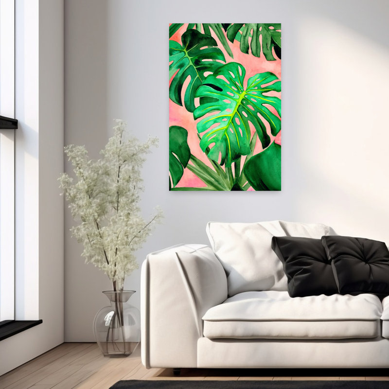 Contemporary Art Abstract Contemporary Flower Plant Art by Christine Lindstrom - Wrapped Canvas Print