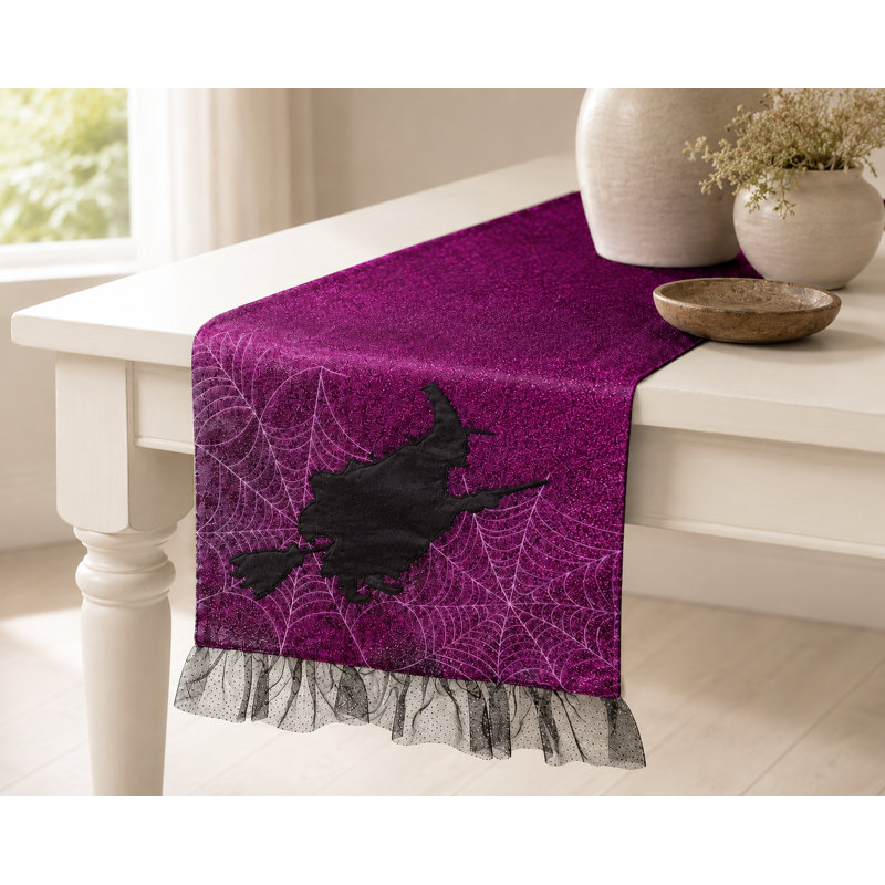 Sanderlin Halloween Table Runner, 36" L x 13" W, Purple