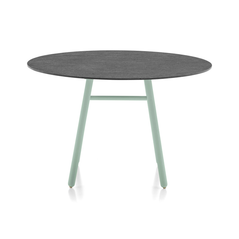 Yo! Bistro Table with Metal Legs, Cardoso Black, Matt Thyme Green
