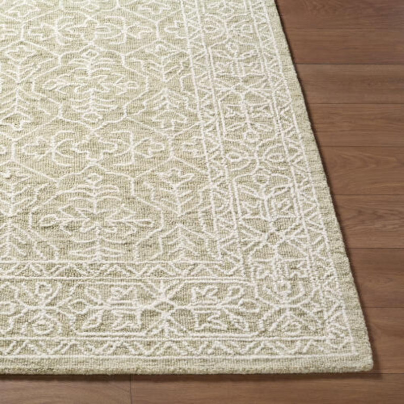 Tapis rectangulaire en laine rayée, Rectangle 8 pi x 10 pi