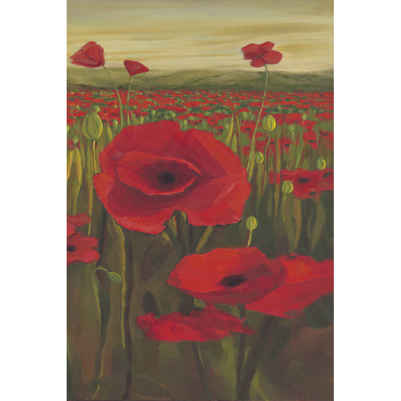 Poppies In Field II - Wrapped Canvas Art Prints, 30cm H x 20cm W x 3.8cm D