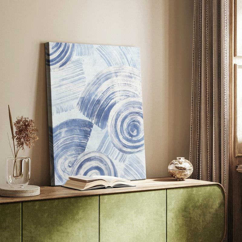 Motif bleu Nautilus II - galerie Cavas sur mesure, H 18 po x l 12 po