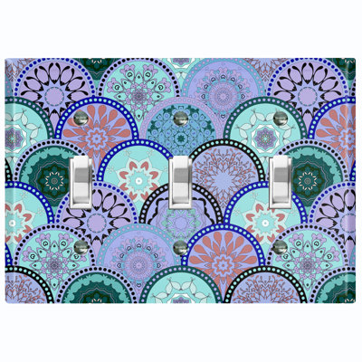 Plaque murale colorée 3 bandes mandala