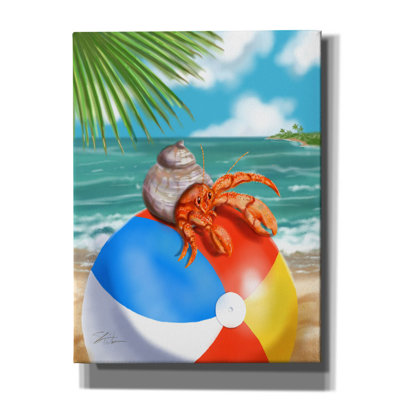 «Beach Friends - Hermit Crab» par Shari Warren, art mural sur toile