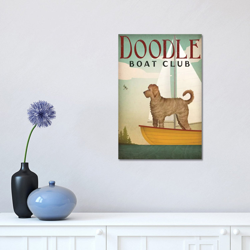 Doodle Boat Club by Ryan Fowler - Wrapped Canvas Painting, 30.48 cm H x 45.72 cm W, Wrapped Canvas
