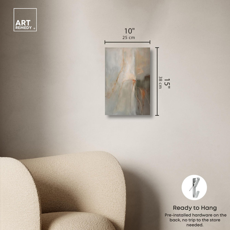 Toile «Fiery Traces III» par Art Remedy, Toile tendue, H 15 po x l 10 po