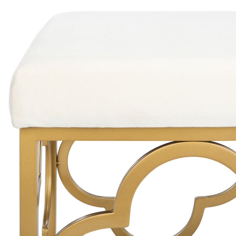 Rainn Velvet Upholstered Bench, Cream