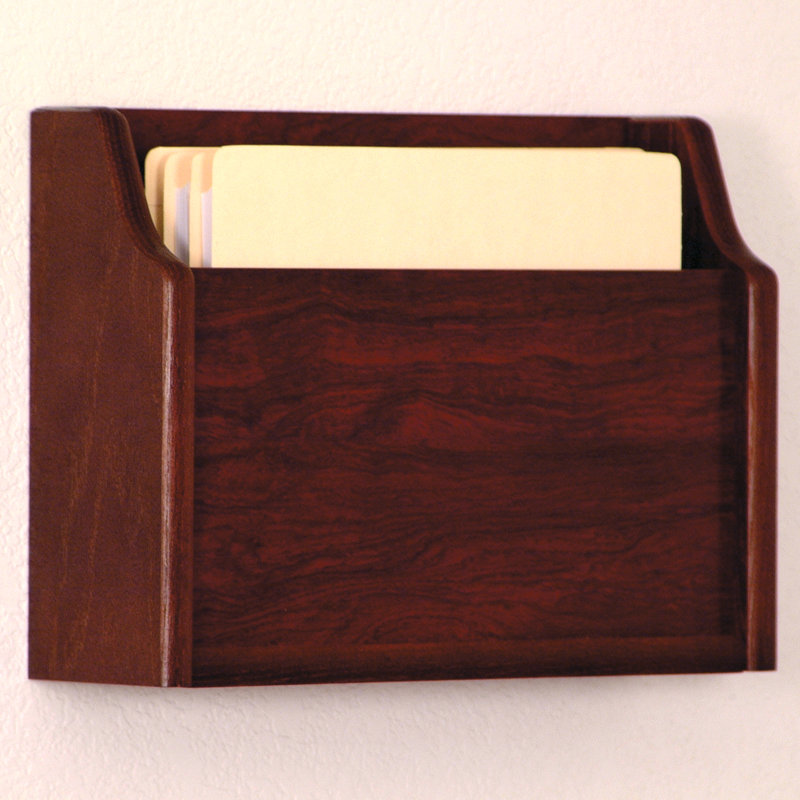Wood Wall File Pockets, Mahogany