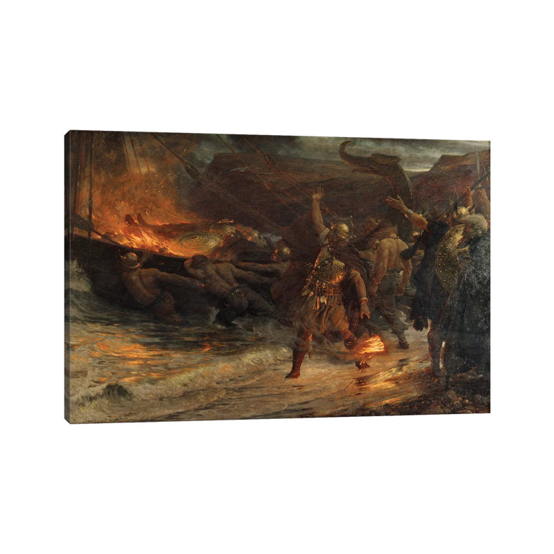 Les funérailles d'un viking, 1893 - Giclée sur toile tendue avec châssis, H 12 po x l 18 po