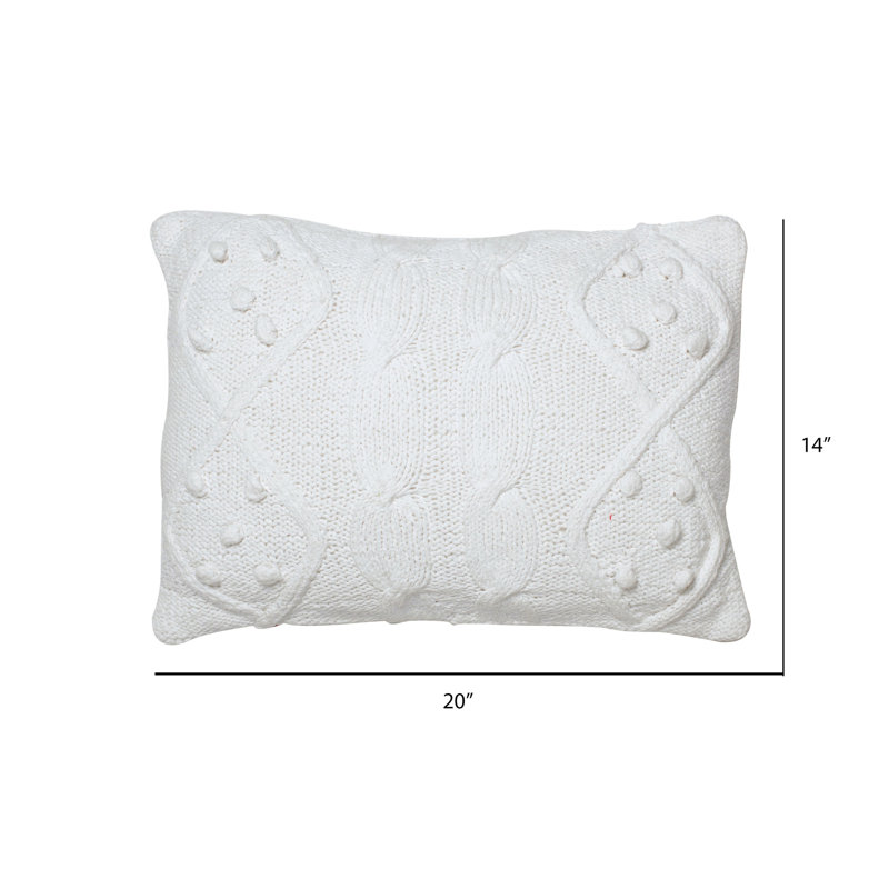  Handknit Cushion Pillow, Off White