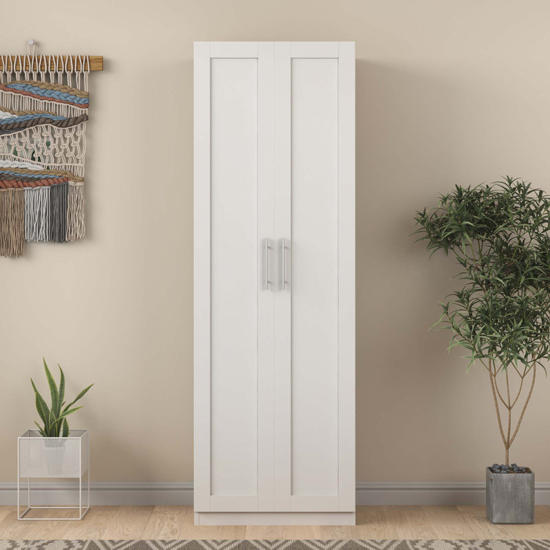 Armoire Antunes, Blanc, H 71 po x l 24 po x P 17 po