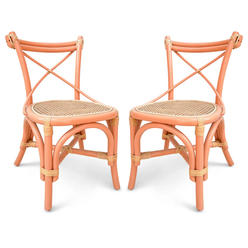 Kids 12.5 in. H Chair, Peach/Natural