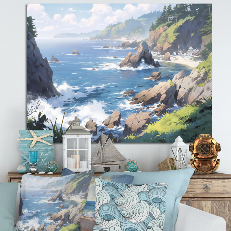«Oceanic Escapes II», reproduction sur toile, H 12 po x l 20 po, Toile tendue