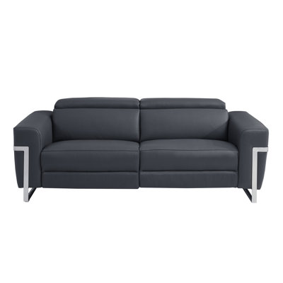 Top Grain Italian Leather Sofa with Power Recliner
