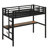 Metal Loft Bed With Power Outlet And LED Lighted, Space-Saving