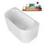 Baignoire autoportante en acrylique 47 ", plateau en bambou, drain Streamline-103682467